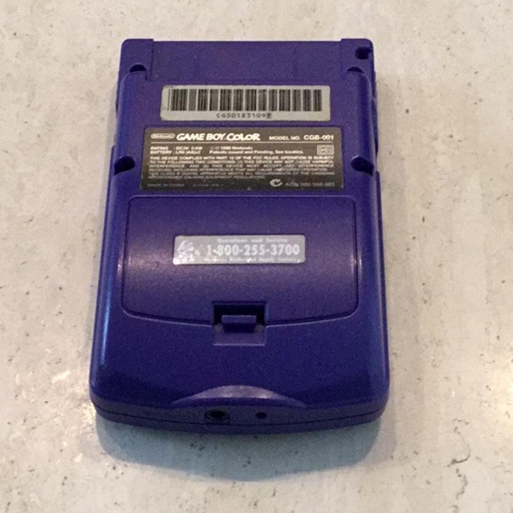 Nintendo Gameboy Color Console System Grape Purple Handheld Game Boy Authentic - Picture 9 of 16